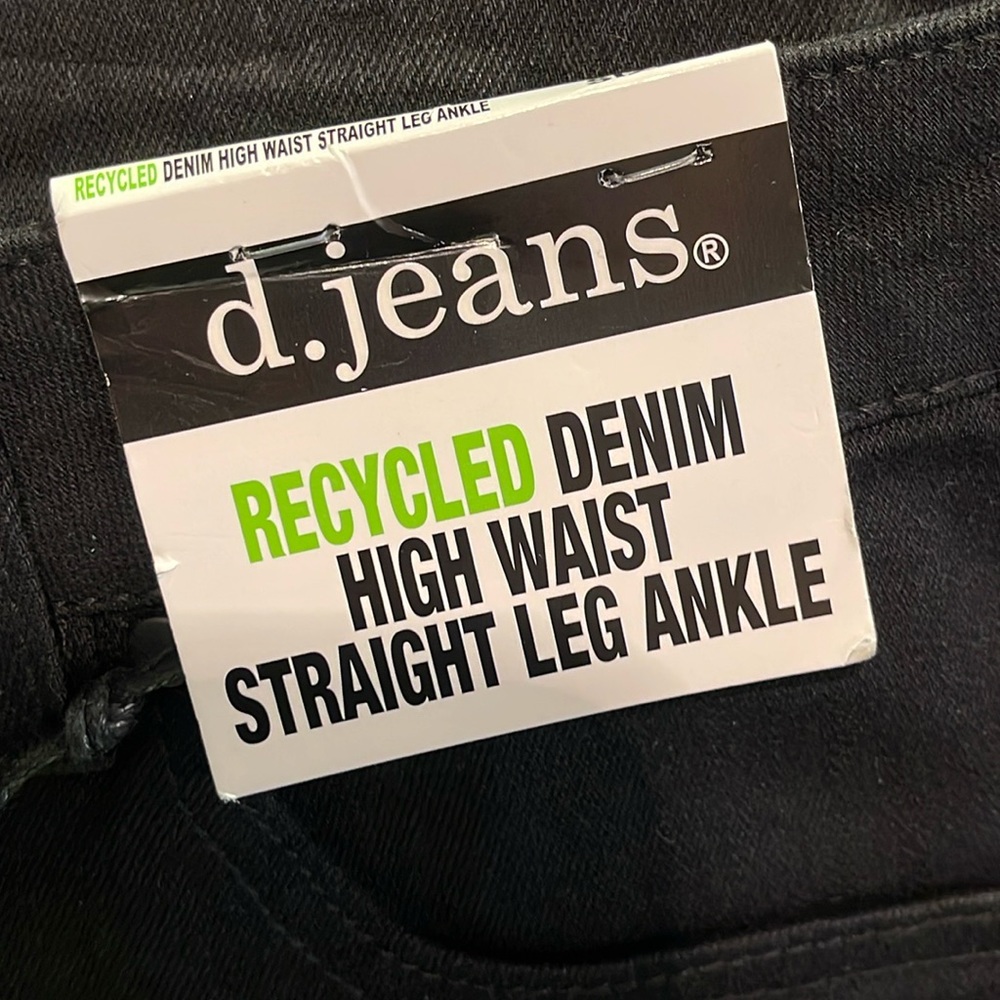 NWT D. jeans high waist straight leg ankle black jeans - Picture 5 of 7